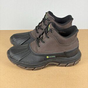 Skechers Slip-Ins John Deere Waterproof Boots Mens 8.5 Brown Black Leather